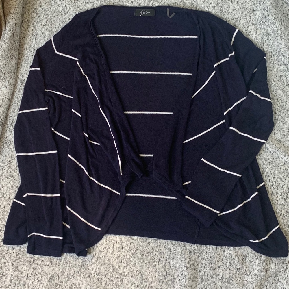 Blue and white strapped cardigan Eyn sz Medium